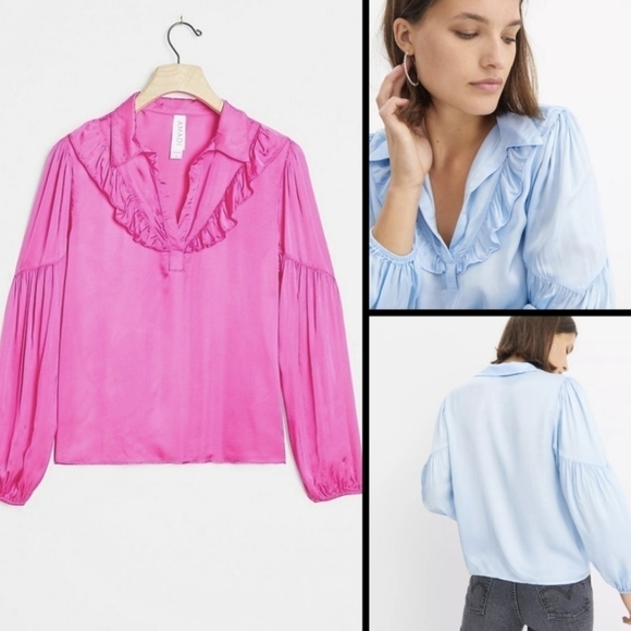 Anthropologie amadi pink blouse medium - Picture 3 of 15